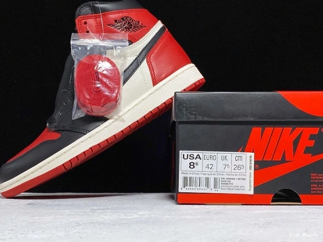 Kick Theory Bred Air 555088-610 Retro OG High 1 Toe Jordan 0715